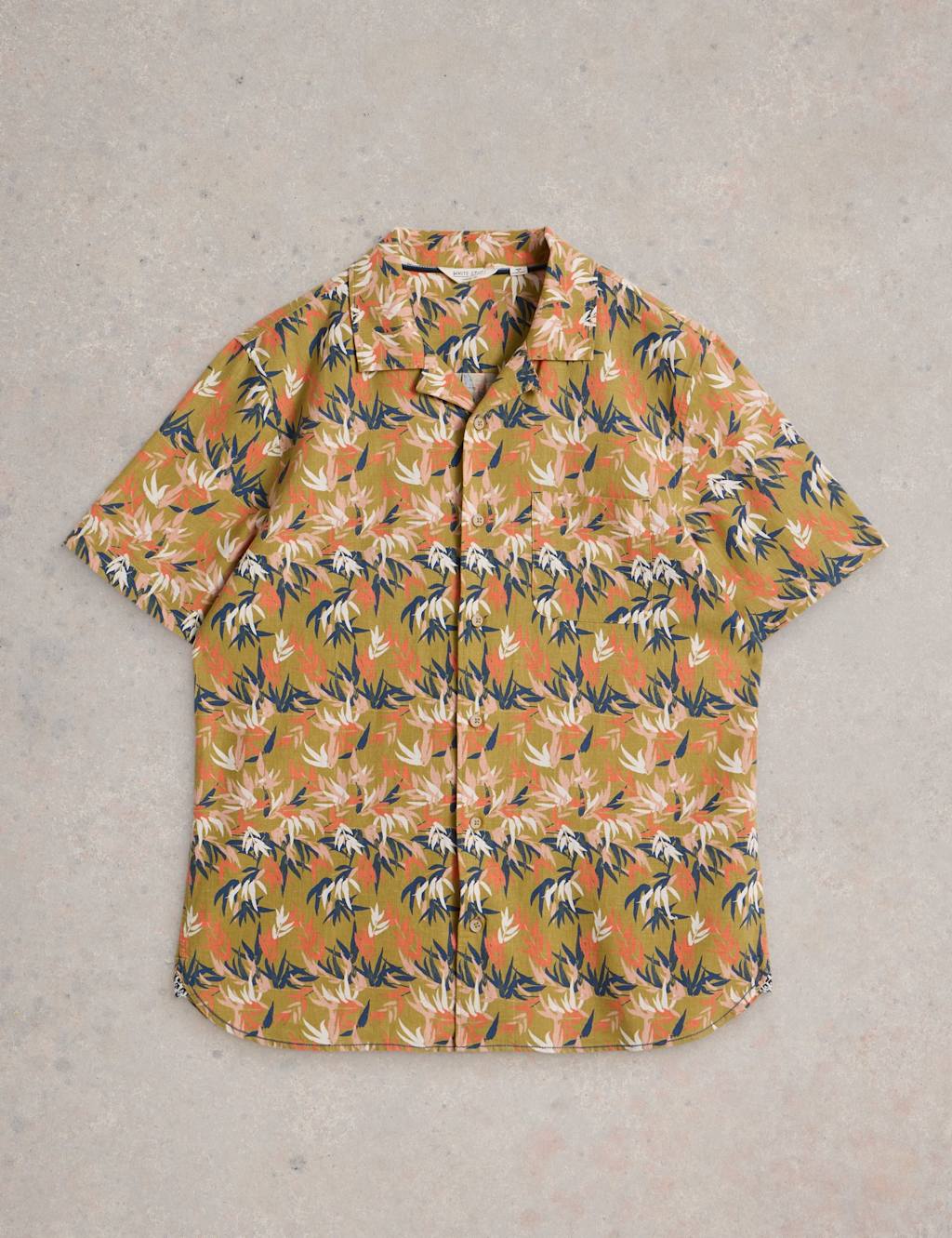 Regular Fit Linen Blend Floral Short Sleeve Shirt 2 of 6