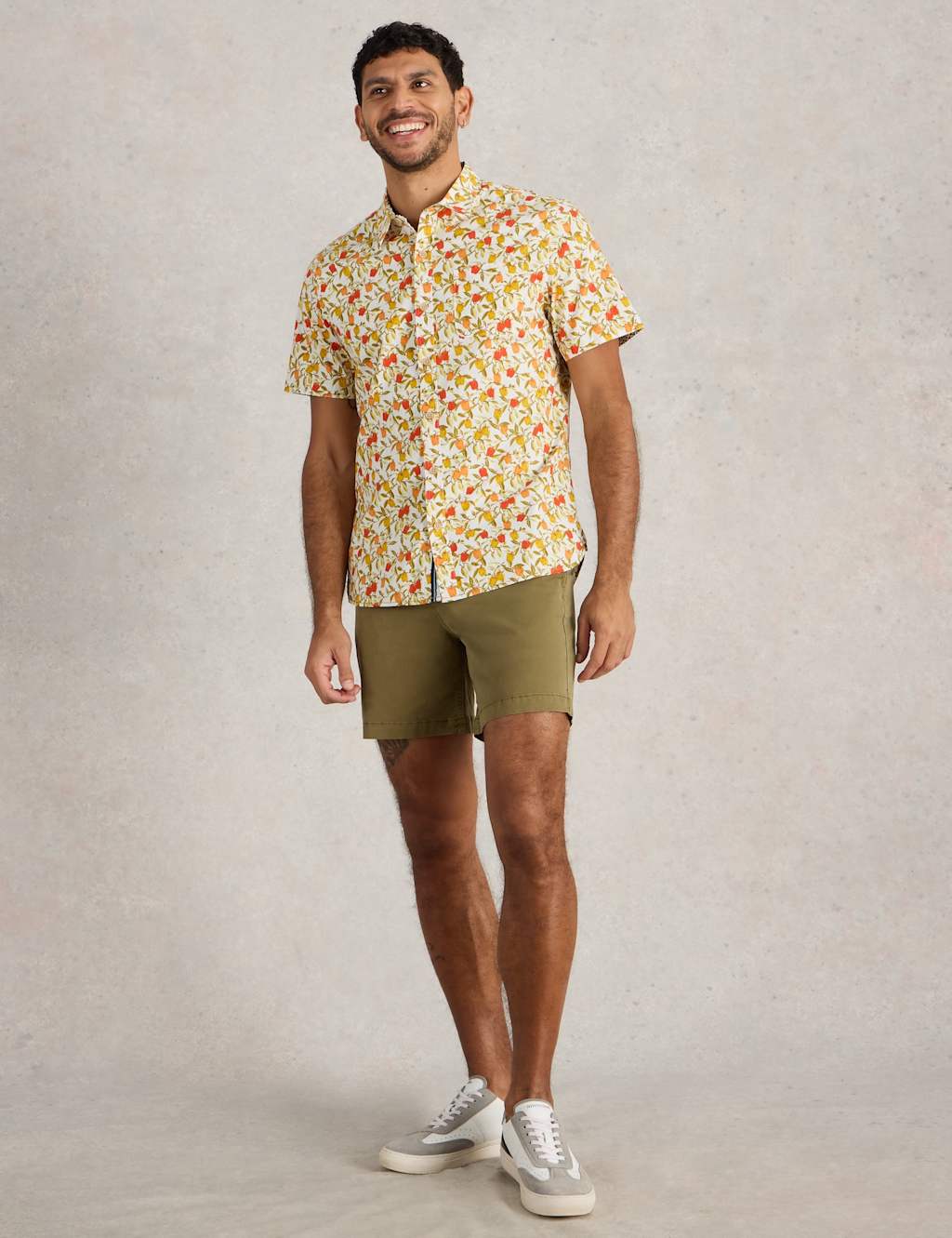 Slim Fit Cotton Rich Print Short Sleeve Shirt 3 of 6