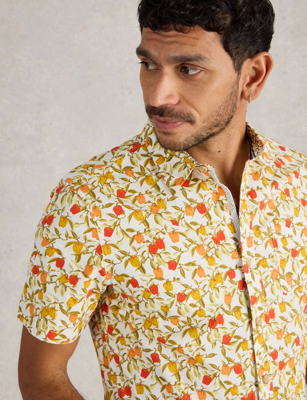 Slim Fit Cotton Rich Print Short Sleeve Shirt 5 of 6