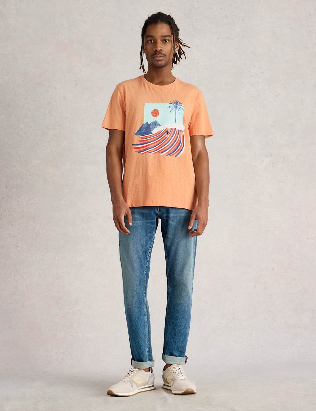 Pure Cotton Rainbow Surf Graphic T-Shirt 3 of 6