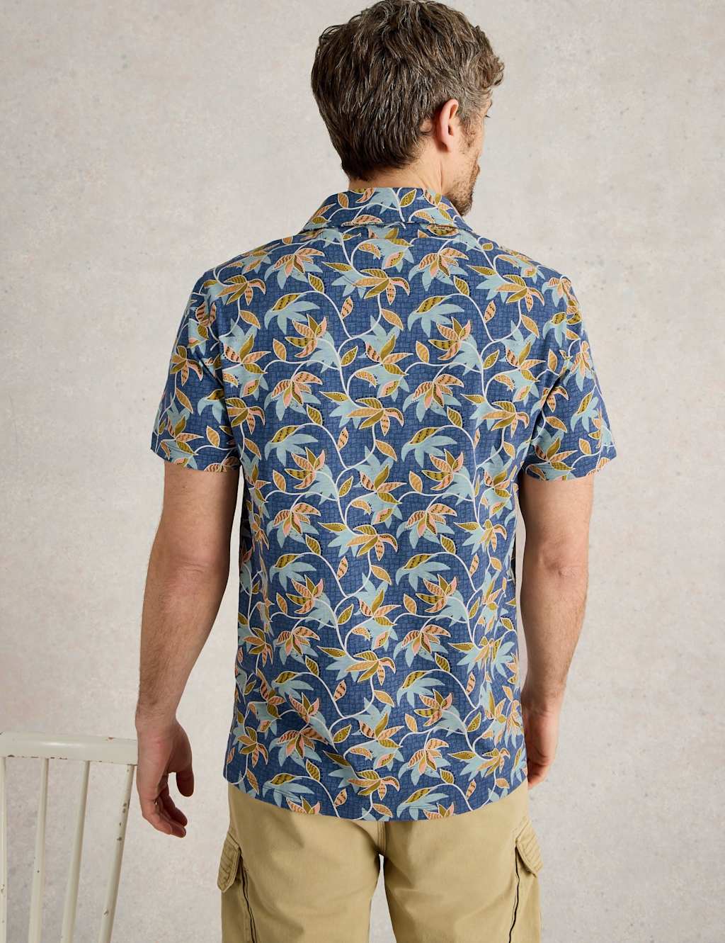 Pure Cotton Bamboo Leaf Printed Polo Shirt 4 of 6