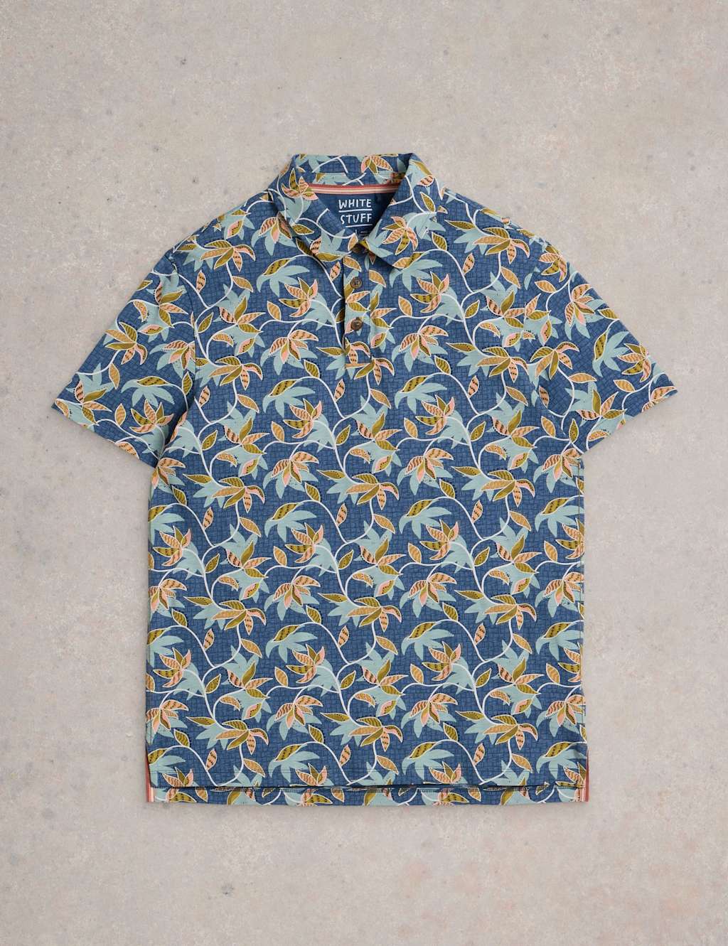 Pure Cotton Bamboo Leaf Printed Polo Shirt 2 of 6