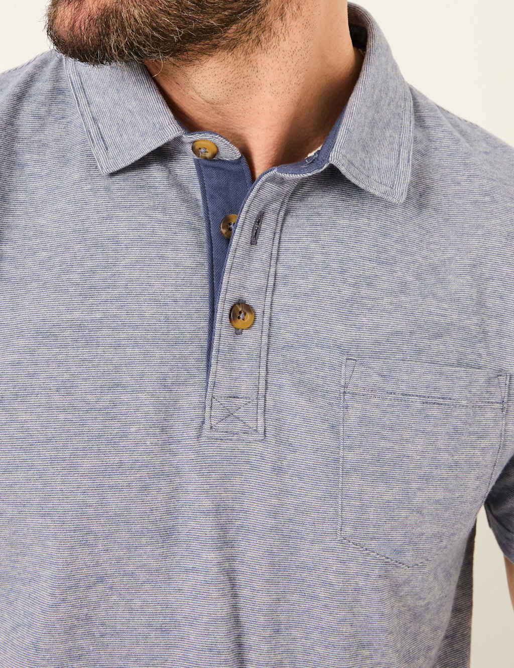 Pure Cotton Striped Polo Shirt 5 of 5