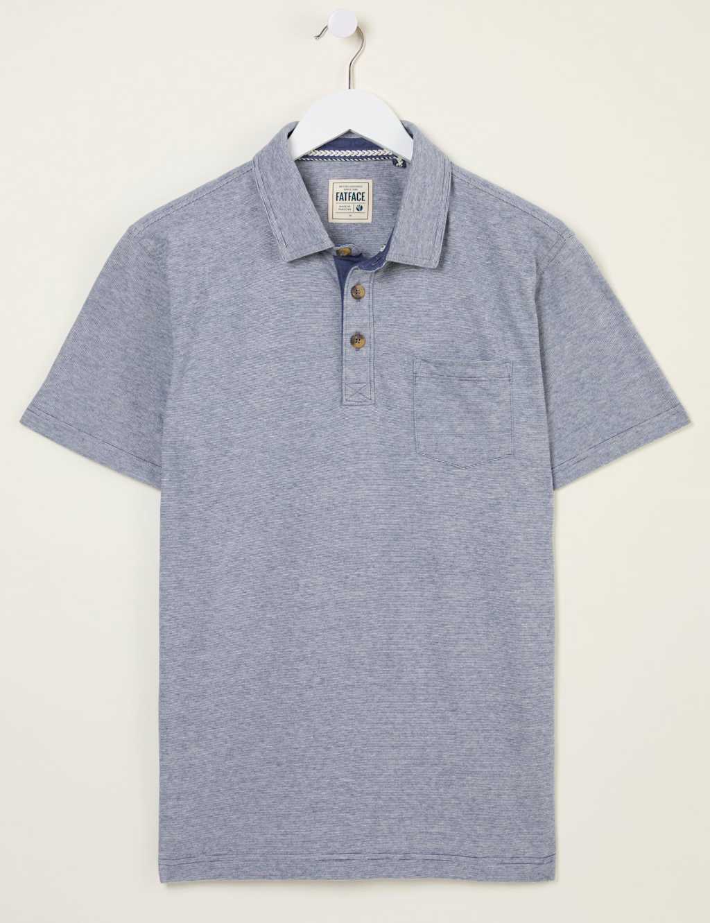 Pure Cotton Striped Polo Shirt 2 of 5