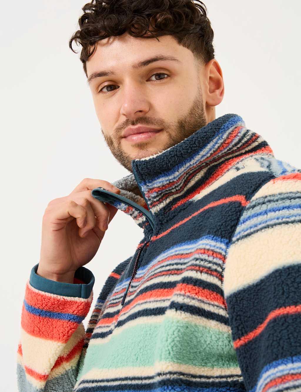 Fleece Striped Half Zip Jacket 4 of 5