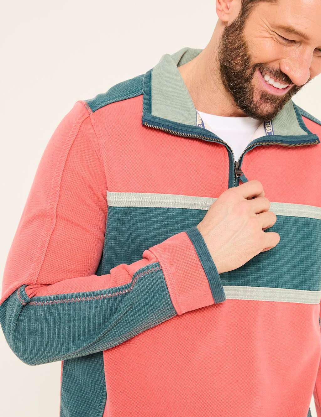 Pure Cotton Striped Half Zip Sweatshirt 5 of 5