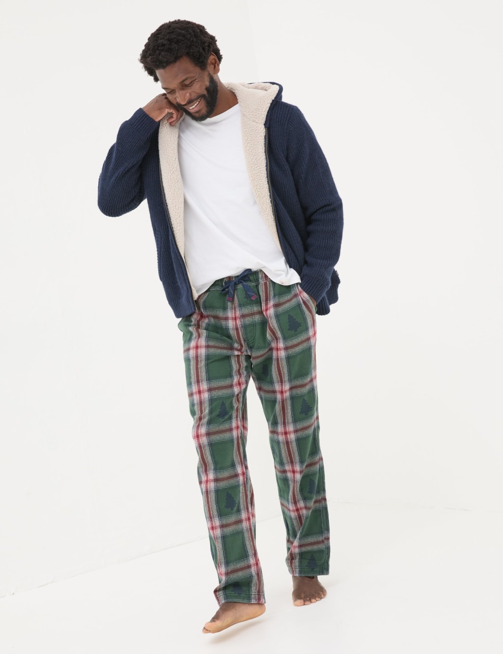 Pure Cotton Christmas Tree Pyjama Bottoms FatFace M S