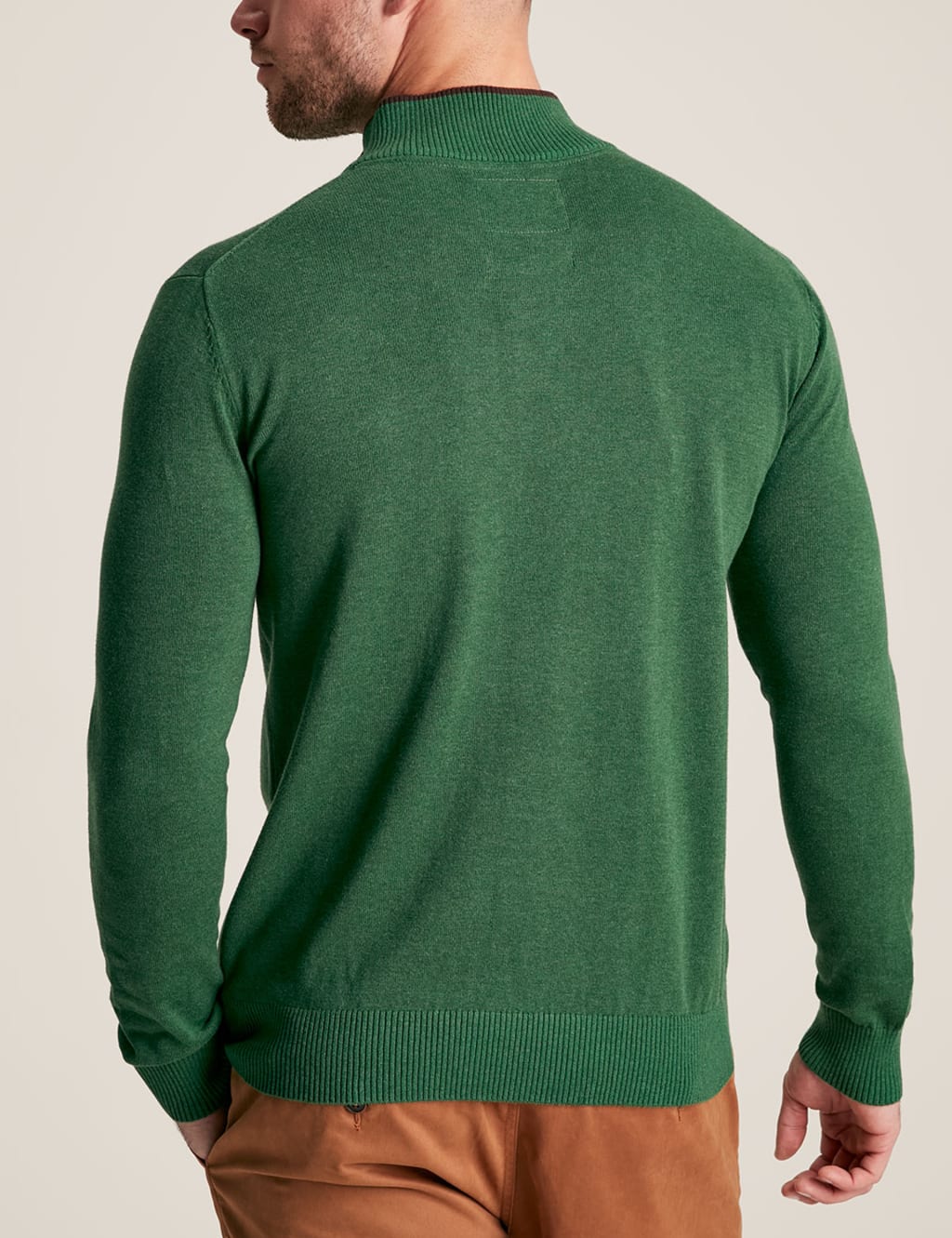 Mens Cotton Quarter Zip Funnel Jumper Arctic