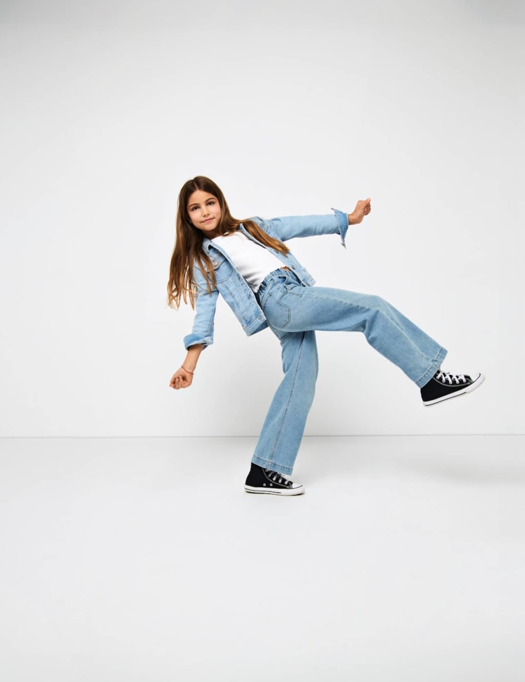 Pure Cotton Wide Leg Jeans (8-14 Yrs) 3 of 3