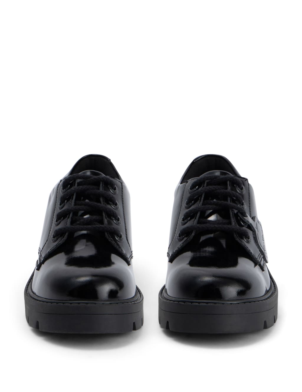 Leather Lace Up Block Heel Court Shoes 3 of 6