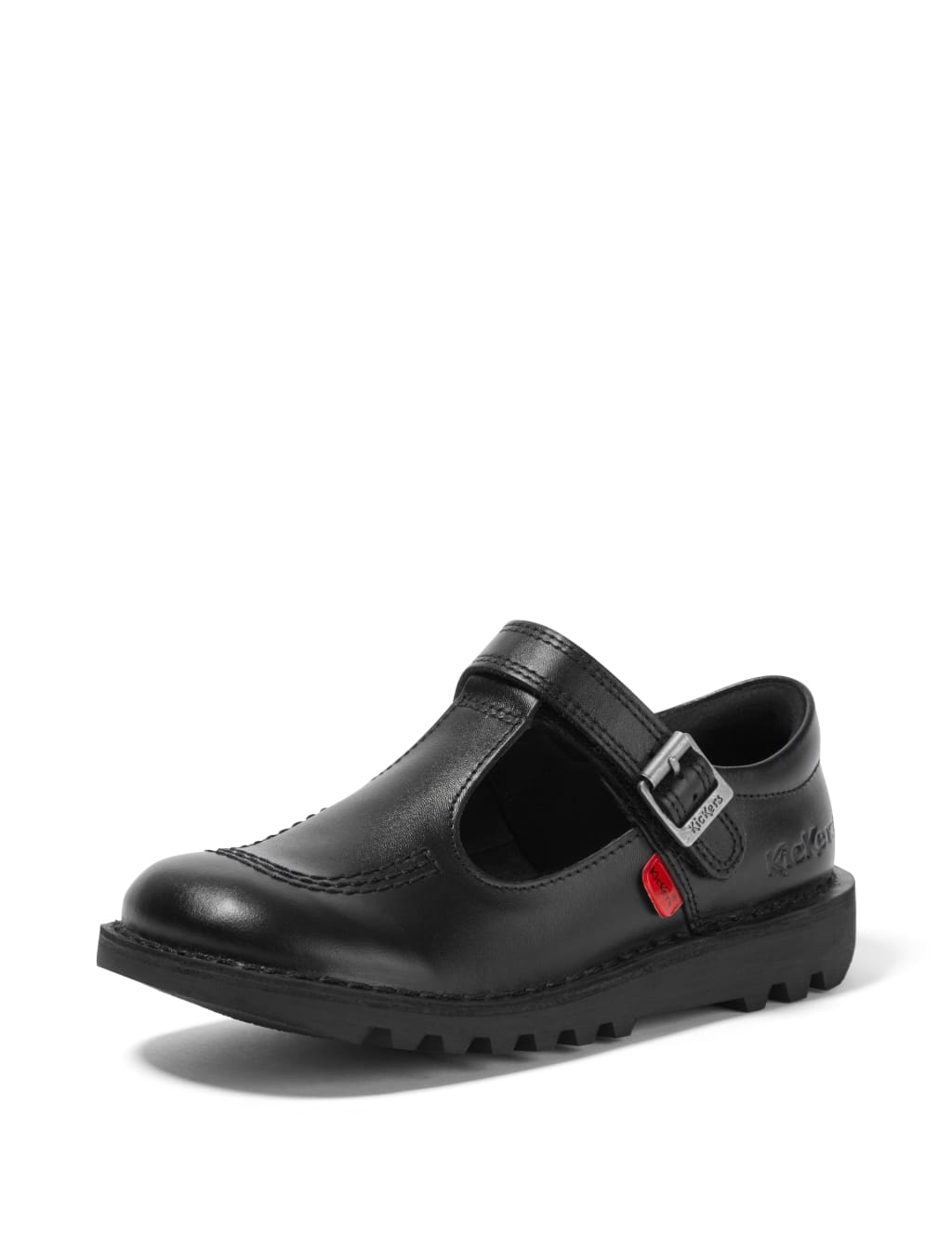 Kids' Leather Riptape T-Bar School Shoes (12½ Small - 2½ Large) 3 of 6