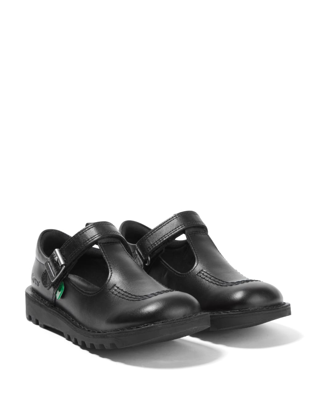 Kids' Leather Riptape T-Bar School Shoes (12½ Small - 2½ Large) 2 of 6