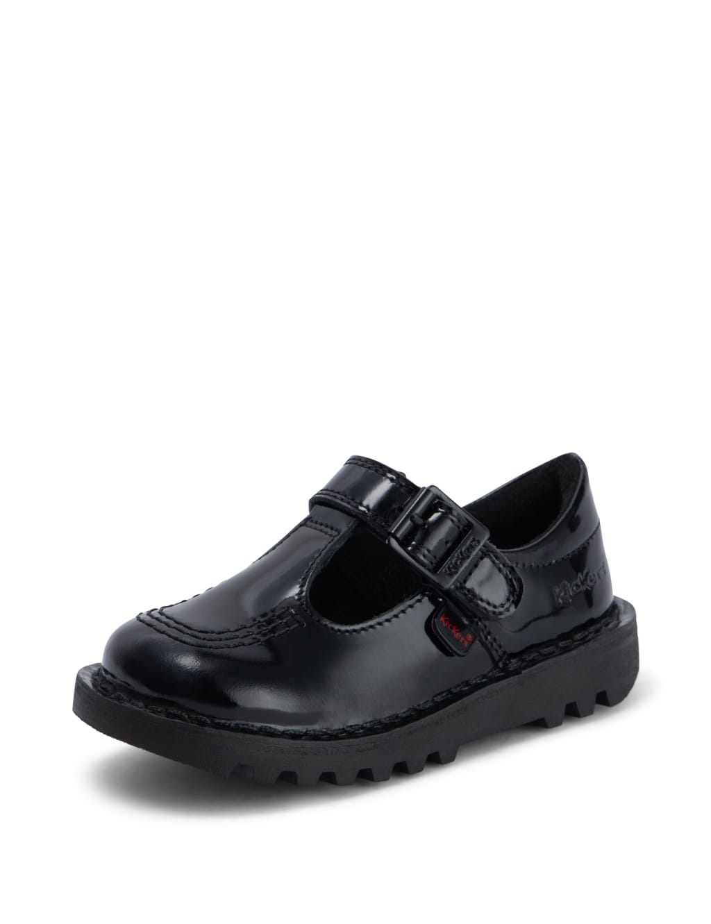 Kids' Patent Riptape T-Bar School Shoes (7 Small - 12 Small) 3 of 6