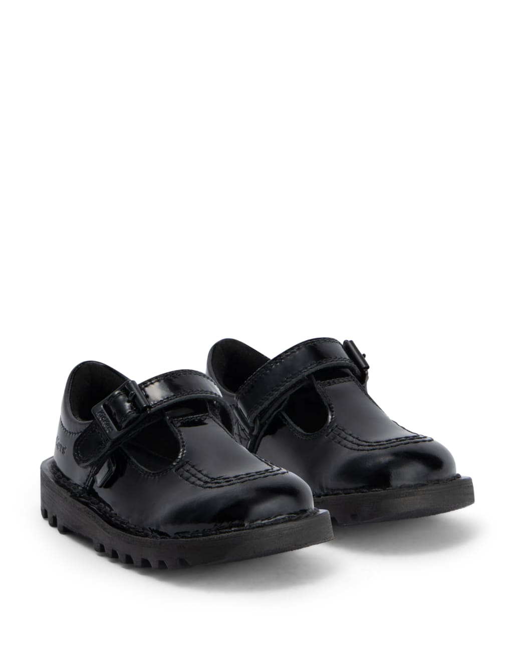 Kids' Patent Riptape T-Bar School Shoes (7 Small - 12 Small) 2 of 6