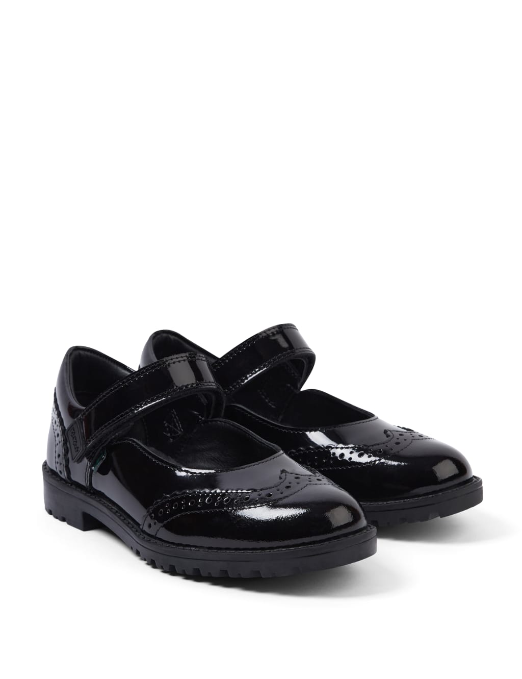 Kids' Patent Riptape School Brogues (12½ Small - 2½ Large) 2 of 6