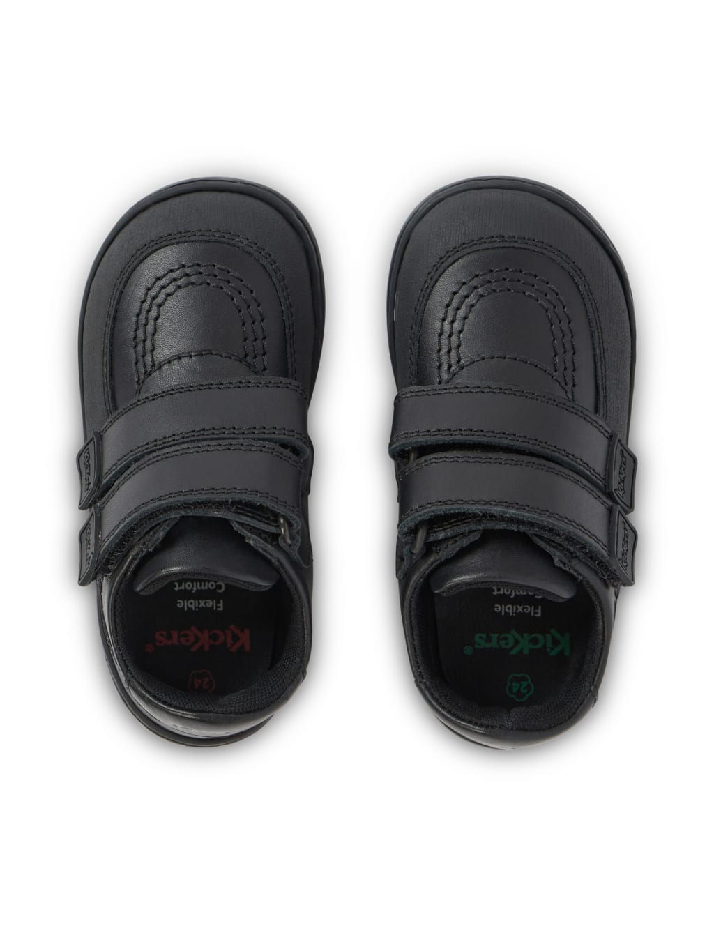 Kids' Leather Riptape School Shoes (7 Small - 12 Small) 4 of 6