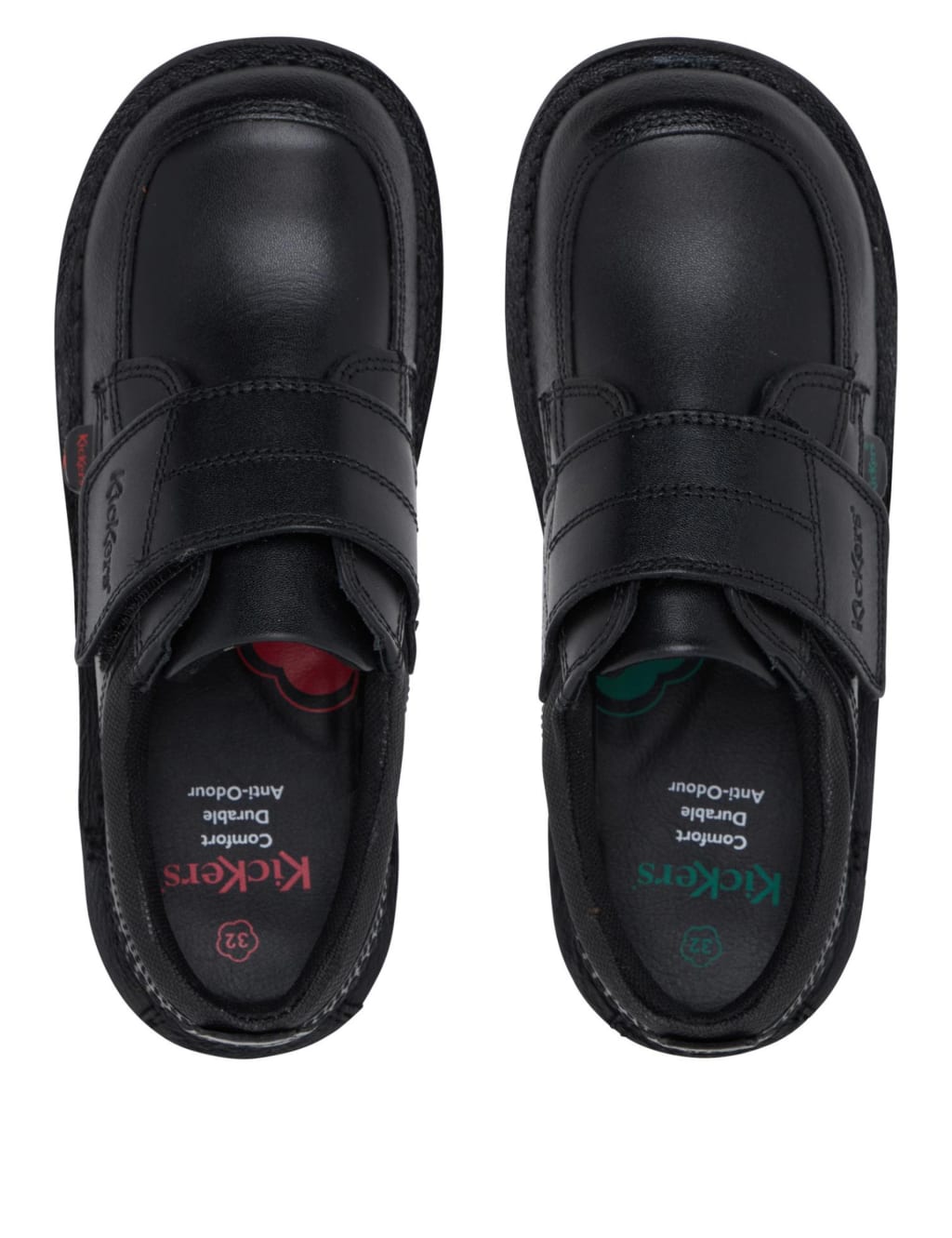 Kids Leather Riptape School Shoes Kickers M S