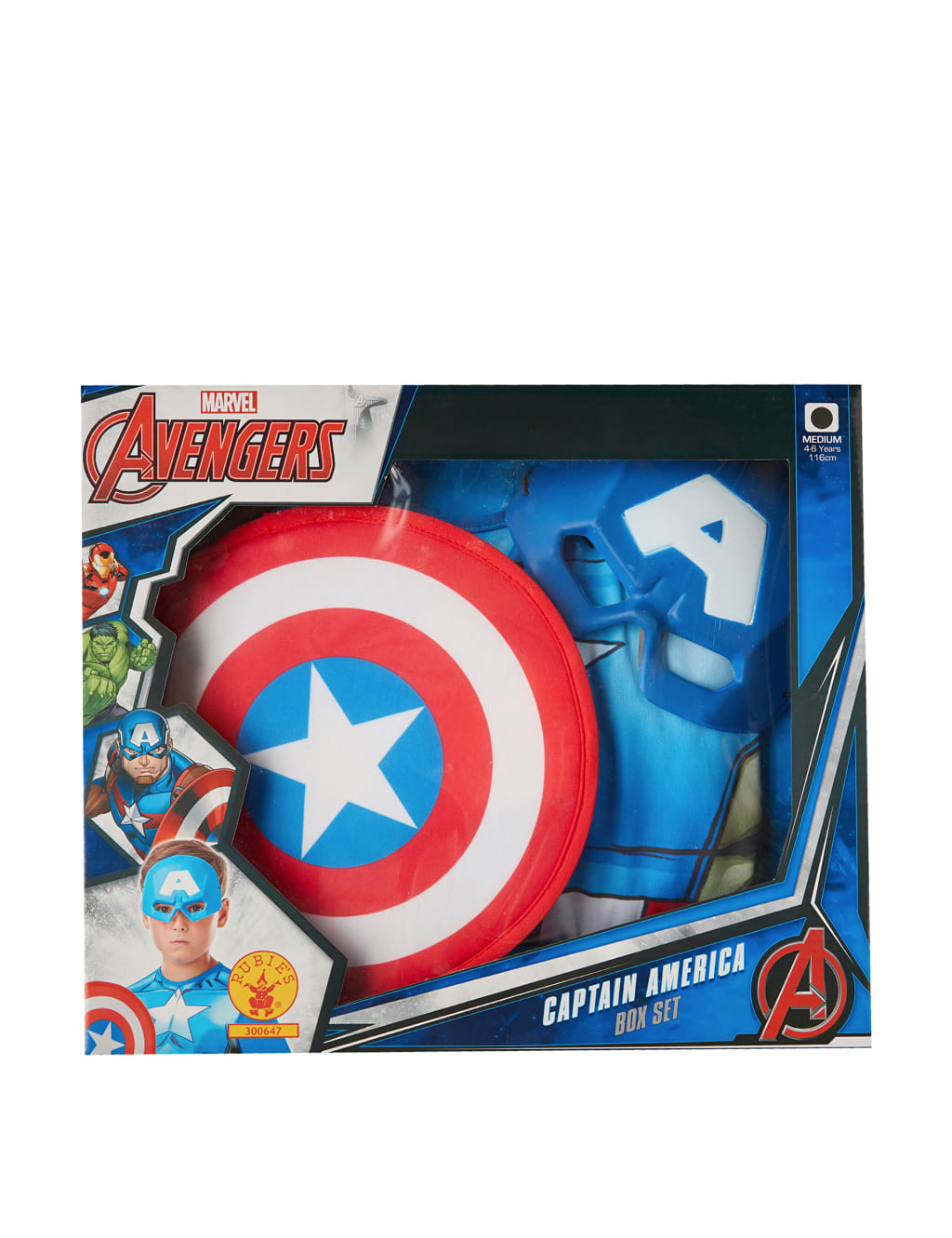 Captain America Fancy Dress 3 6 Yrs