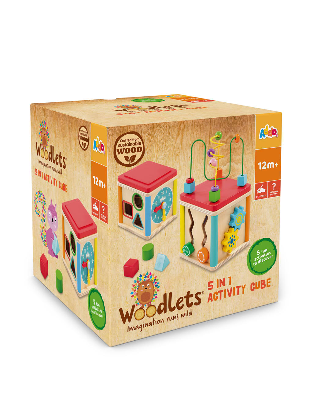 5 In 1 Activity Cube 1 Yrs Woodlets M S