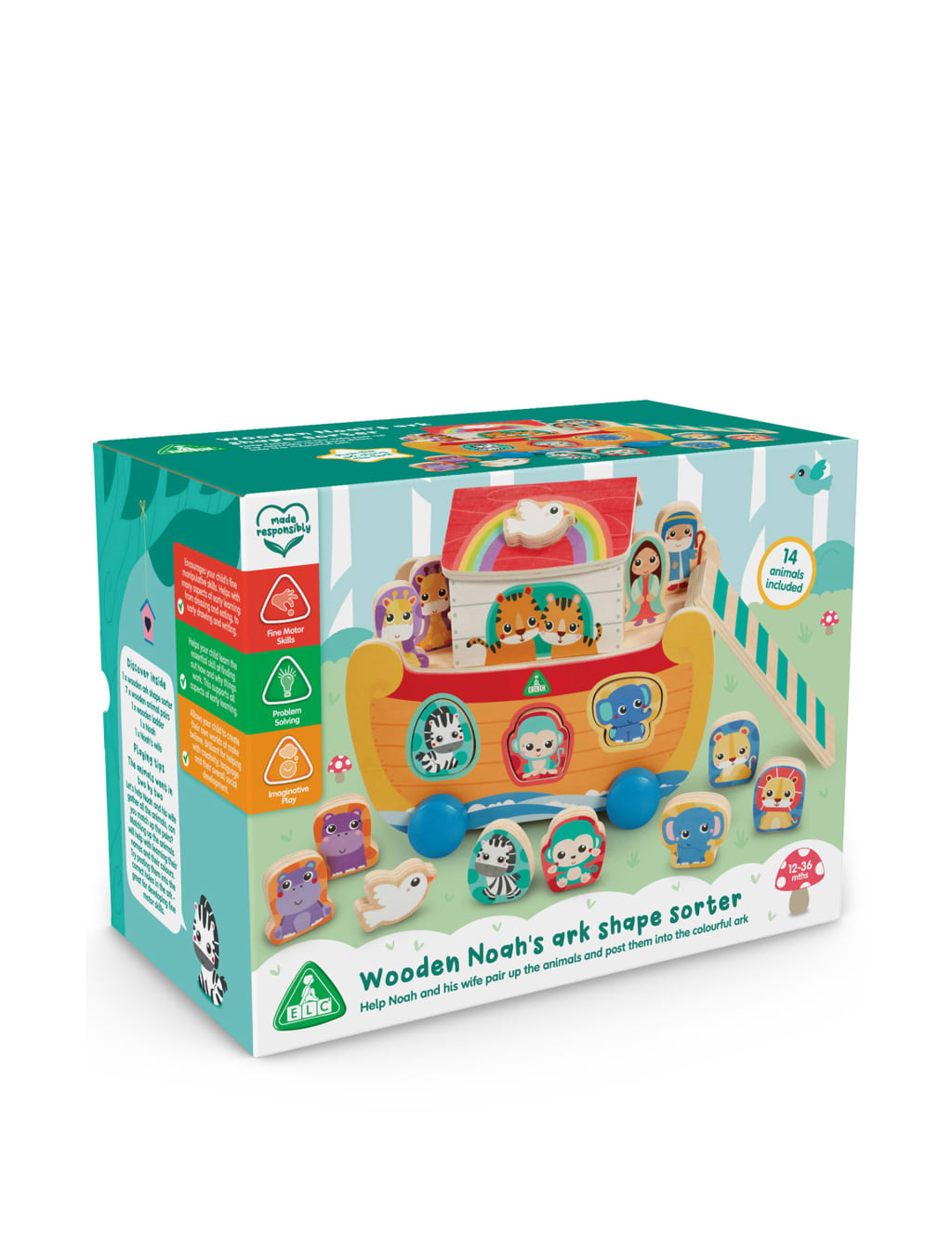 Wooden Noah s Ark Shape Sorter 1 3 Yrs Early Learning Centre M S