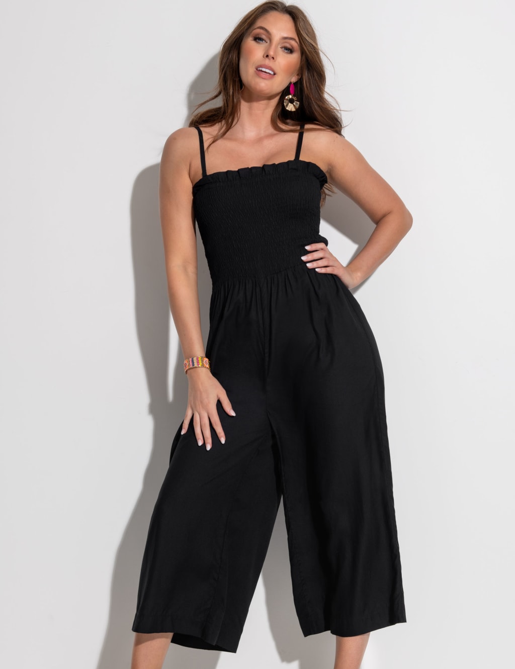 Shirred Cropped Jumpsuit Pour Moi M S