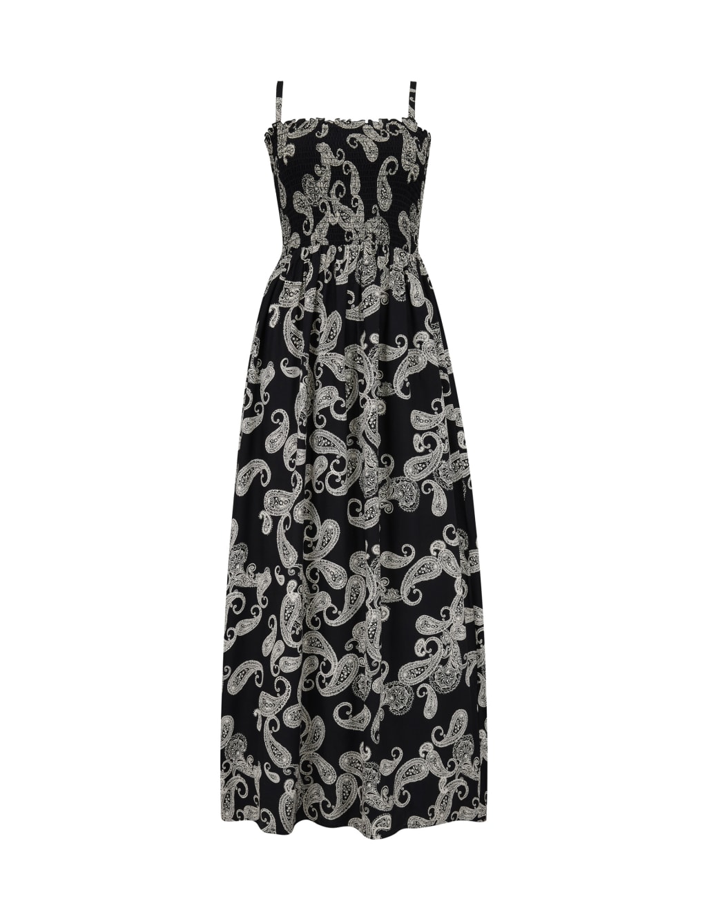 Printed Shirred Maxi Beach Dress 2 of 5