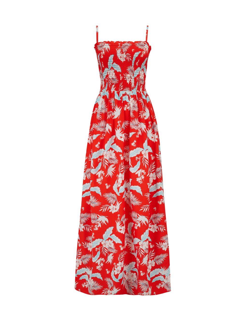 Printed Shirred Bandeau Maxi Beach Dress 2 of 8