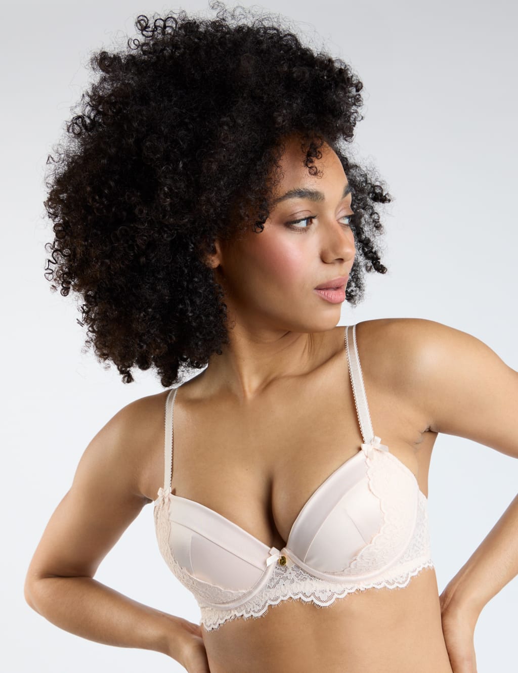 Betsy Pleated Lace Trim Wired Bra (B-F) 1 of 5