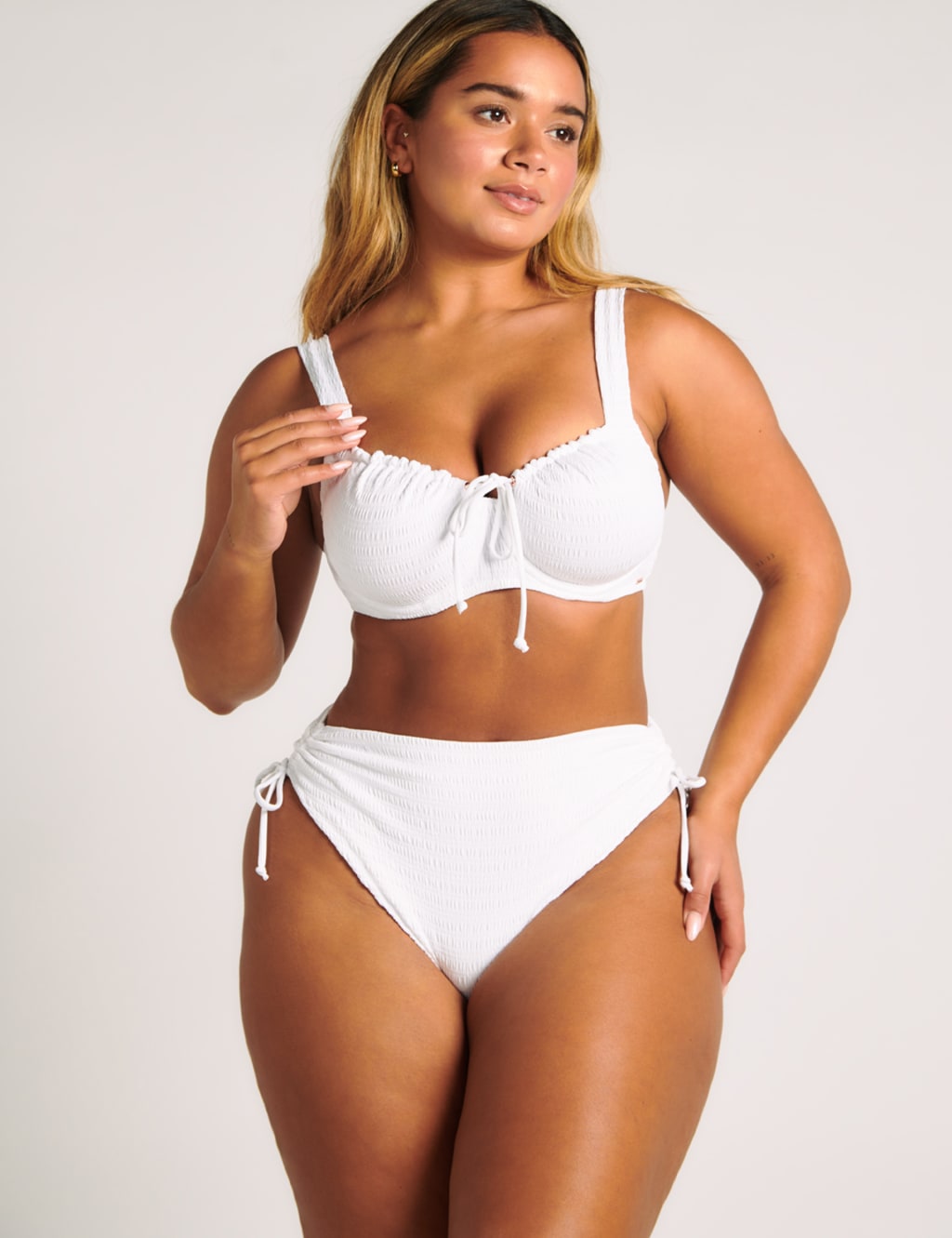 Amalfi Textured High Waisted Bikini Bottoms