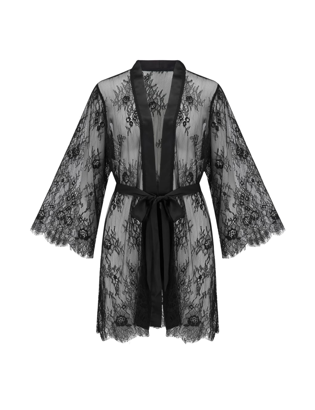 For Your Eyes Only Floral Lace Short Robe 2 of 5