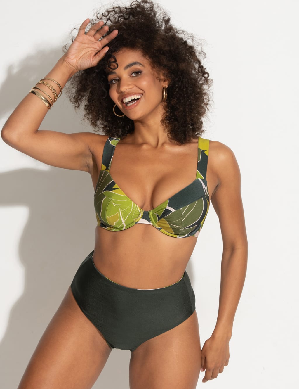 Dolce Vita Printed Wired Plunge Bikini Top 3 of 5