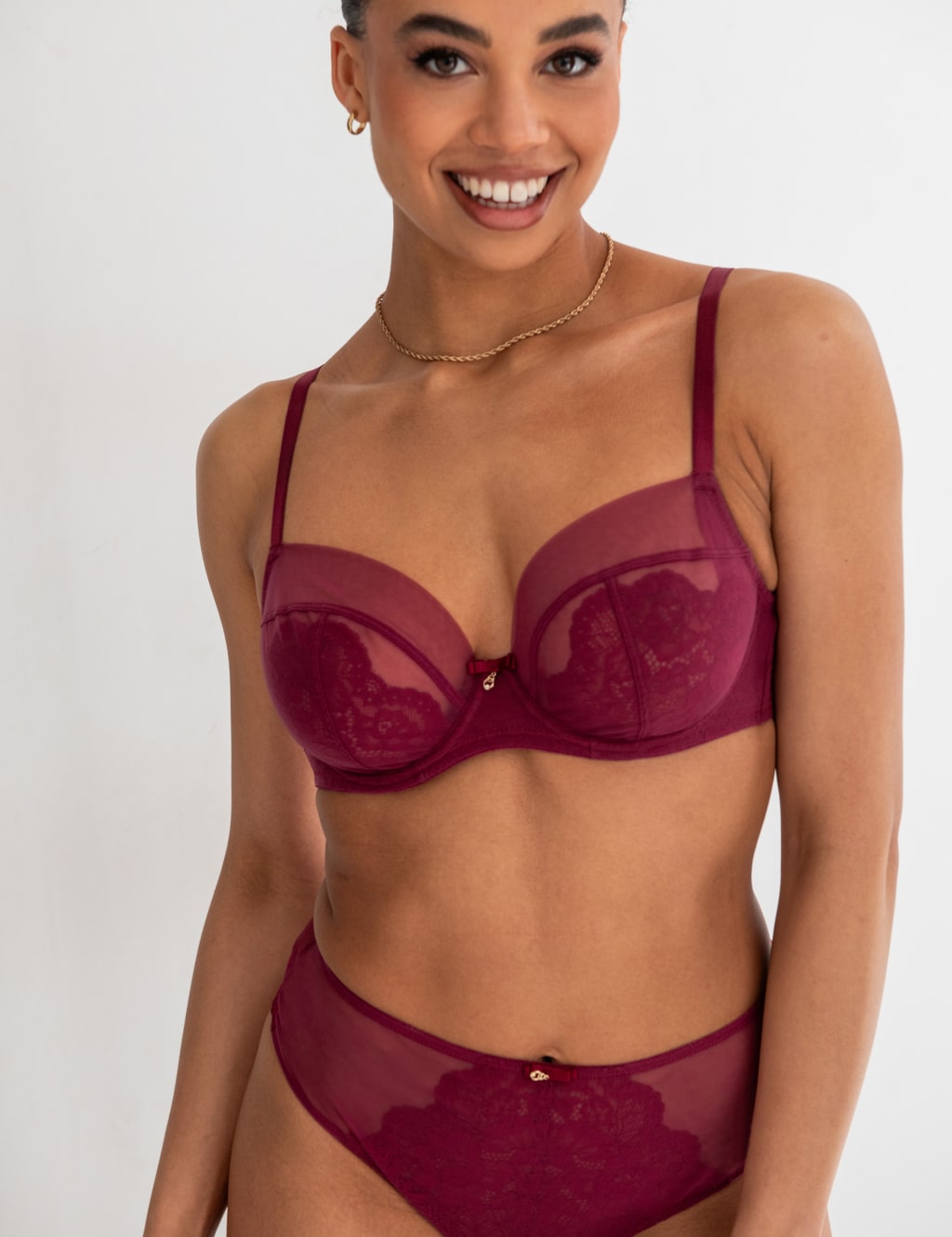 Milan Lace & Mesh Wired Full Cup Bra (D-H) 5 of 9