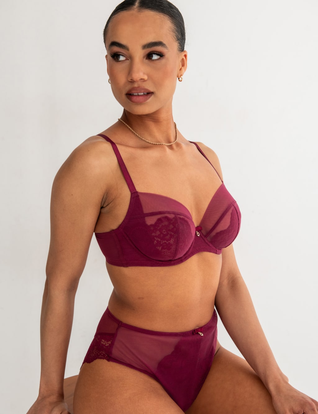 Milan Lace & Mesh Wired Full Cup Bra (D-H) 6 of 9