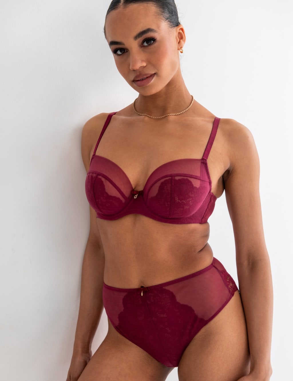 Milan Mesh & Lace High Waisted Briefs 3 of 5