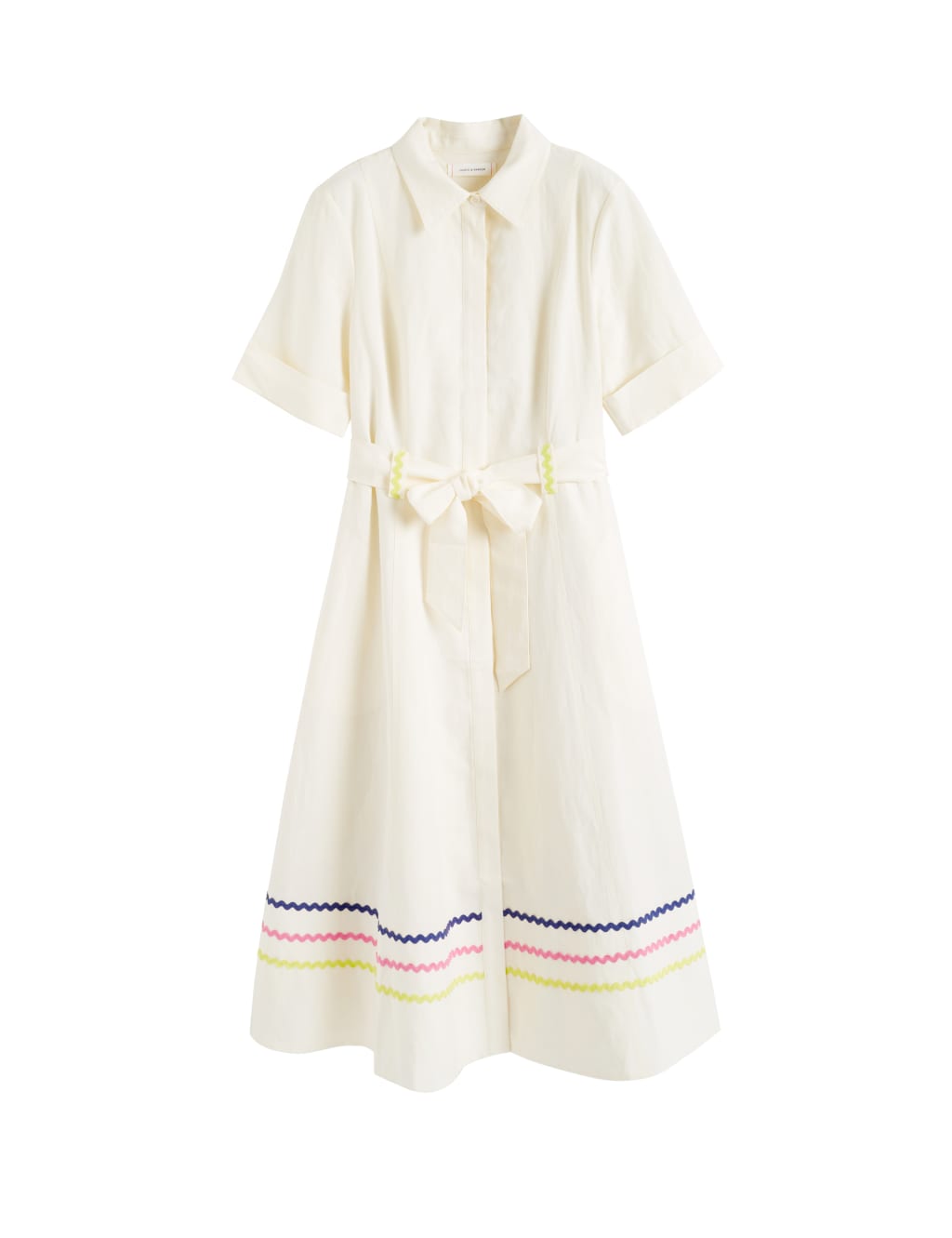Linen Blend Belted Midaxi Shirt Dress 2 of 3