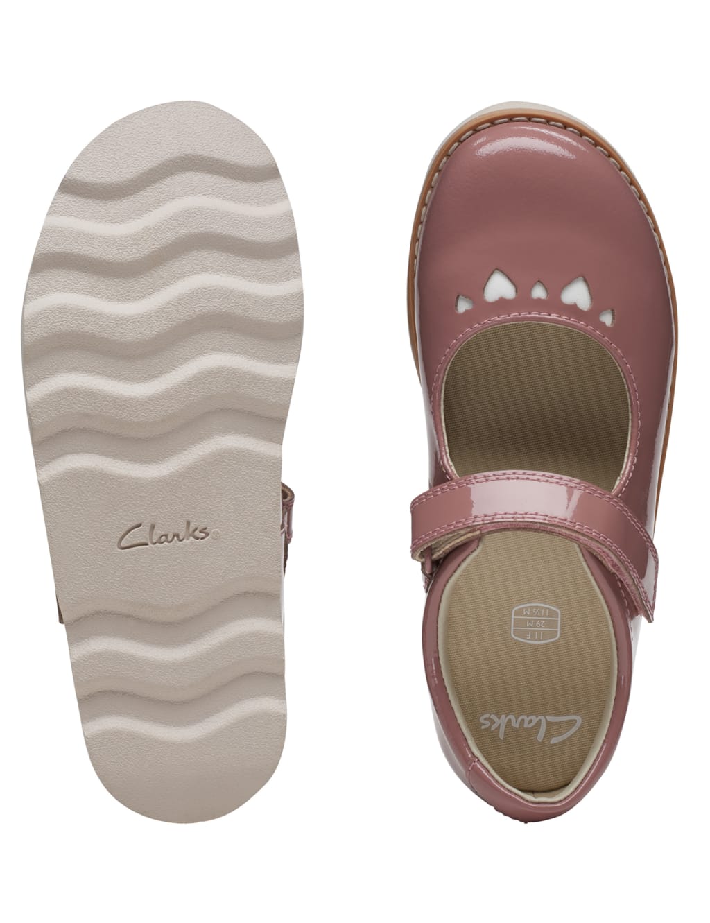 Kids Leather Riptape Mary Jane Shoes 7 Small 12 Small Clarks M S