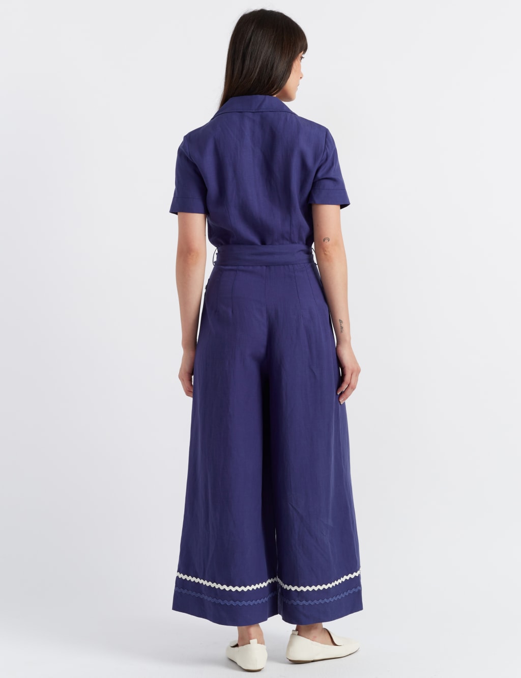 Ric Rac Belted Short Sleeve Waisted Jumpsuit 2 of 2