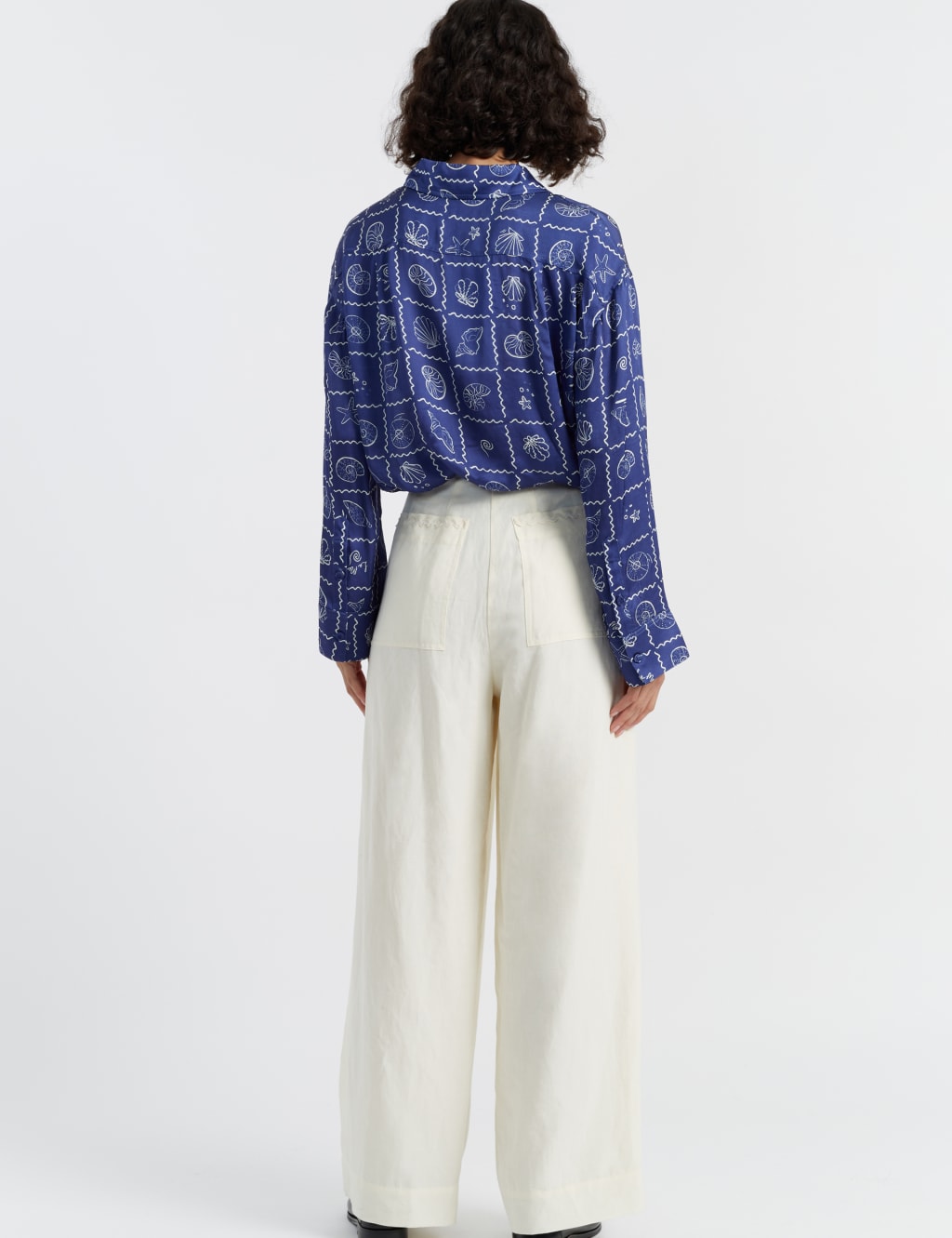 Linen Blend Pleat Front Wide Leg Trousers 3 of 4