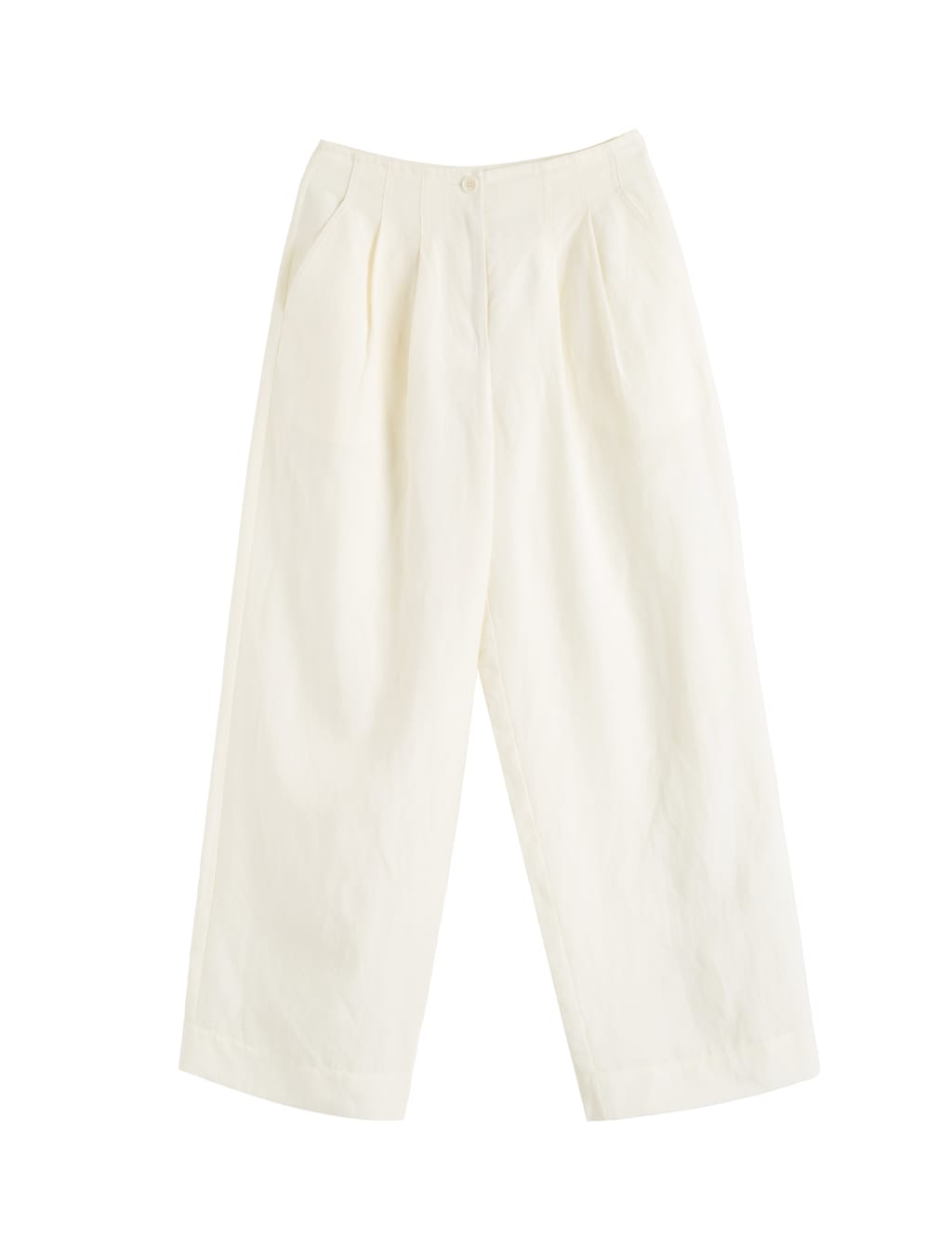 Linen Blend Pleat Front Wide Leg Trousers 2 of 4