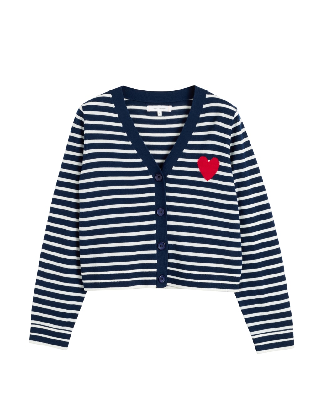 Pure Merino Wool Striped V-Neck Cardigan 2 of 3