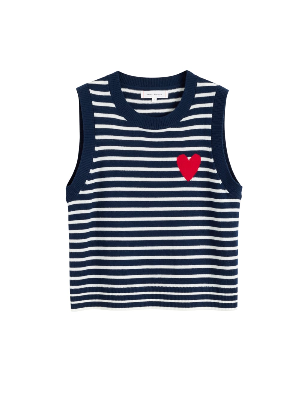Pure Merino Wool Striped Knitted Vest 2 of 2