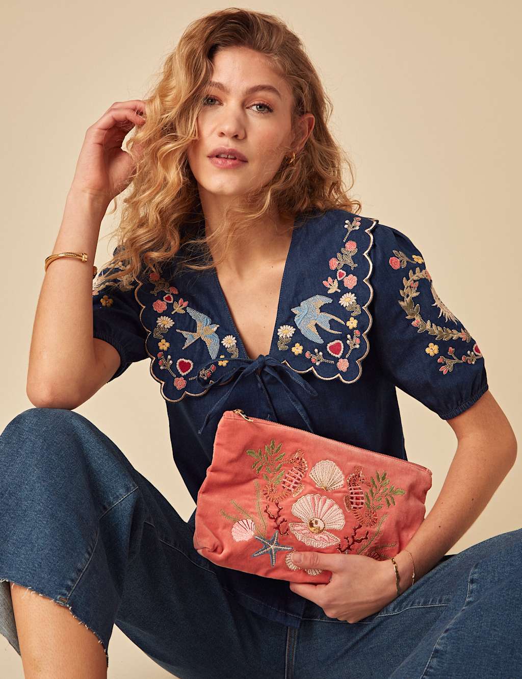 Pure Cotton Collared Relaxed Puff Sleeve Blouse 4 of 4
