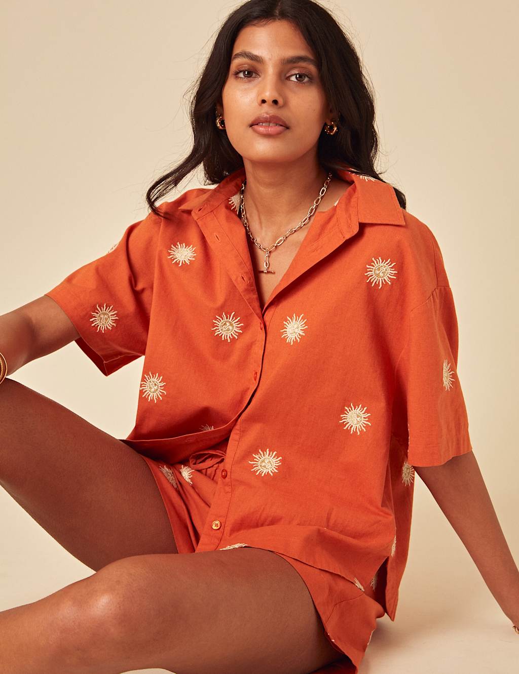 Pure Cotton Embroidered High Waisted Shorts 4 of 4