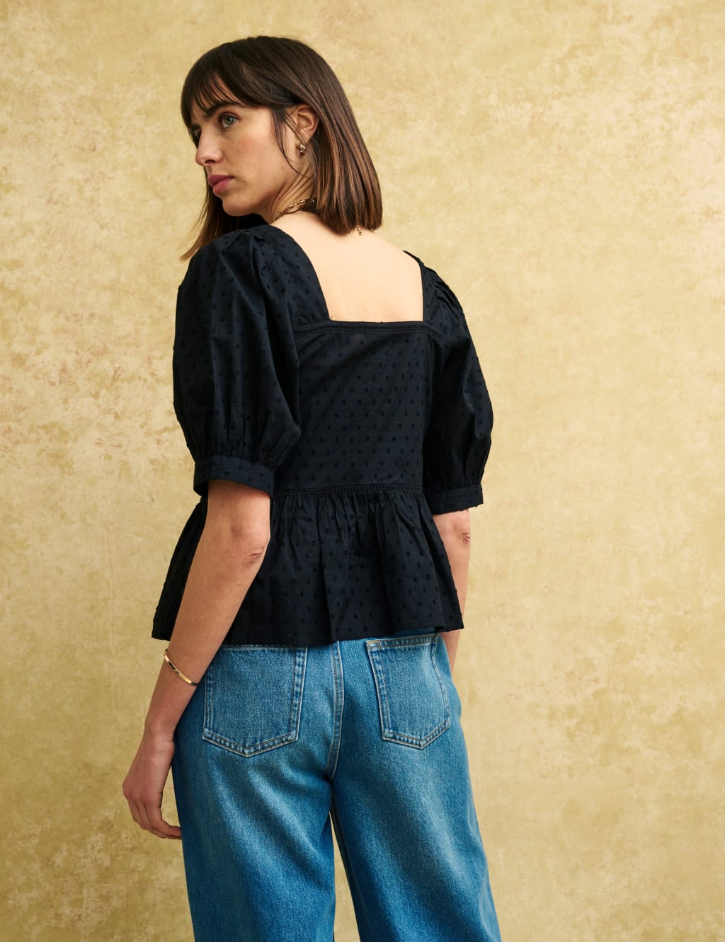 Cotton Embroidered Puff Sleeve Top 3 of 4