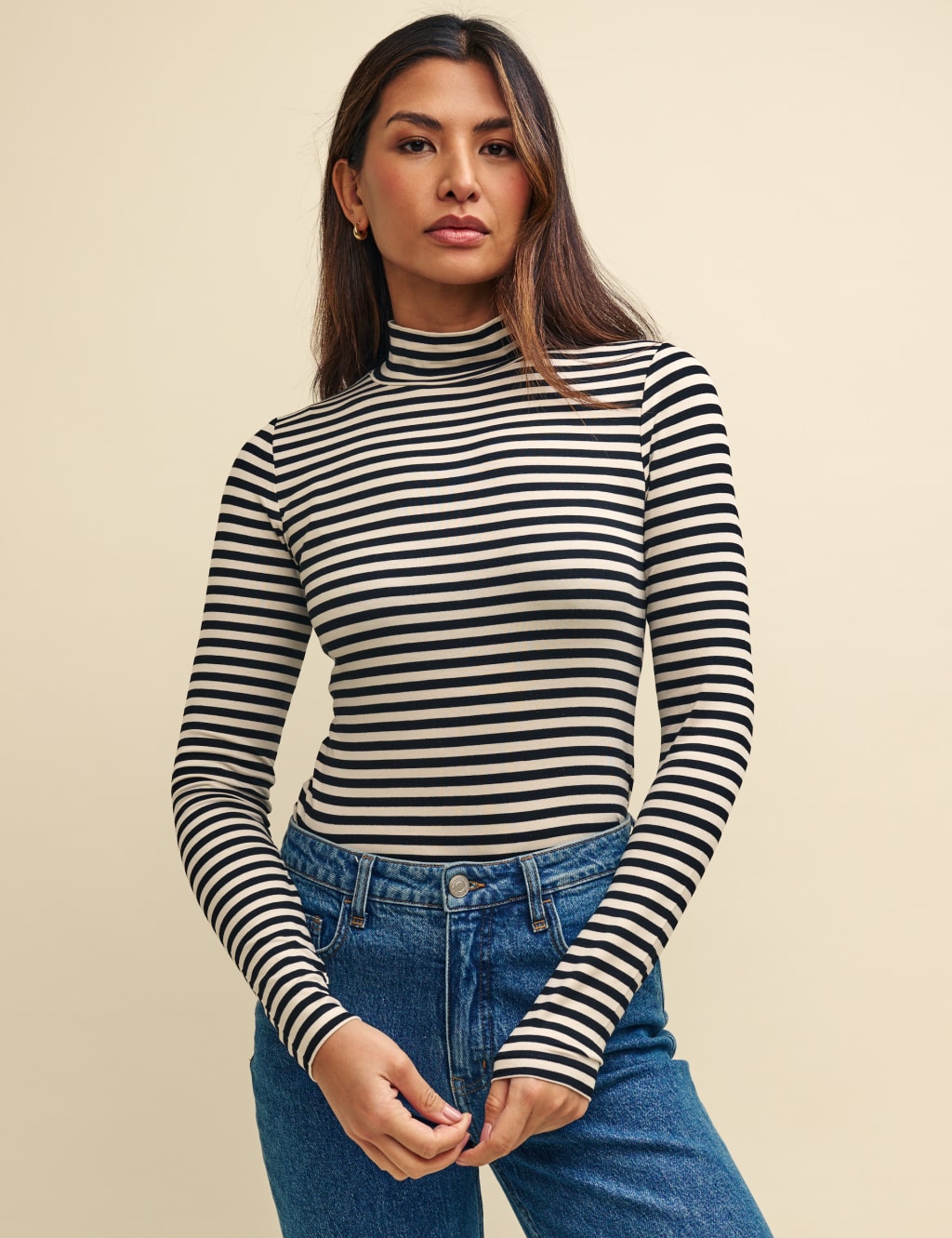 Striped High Neck Top 3 of 5