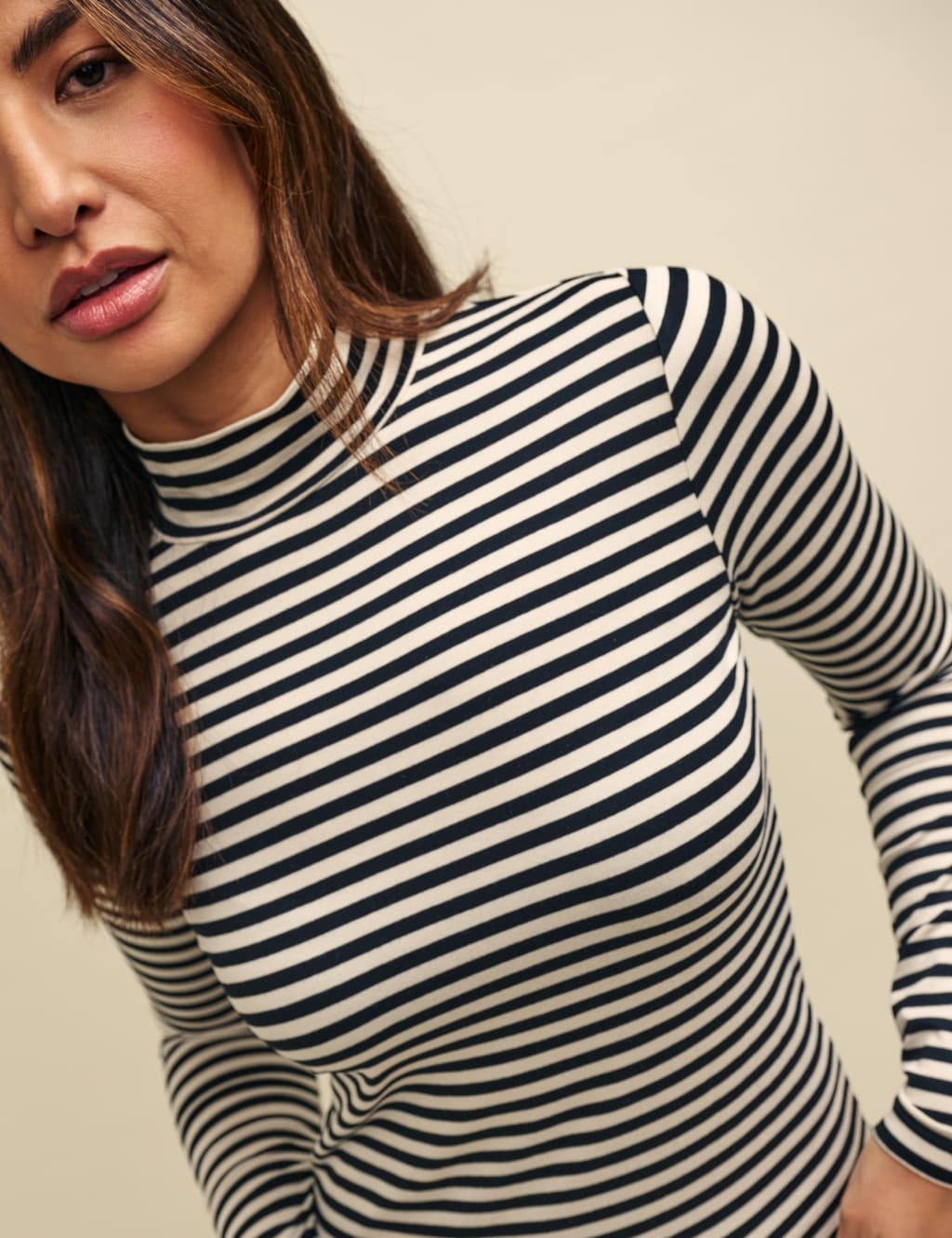 Striped High Neck Top Nobody s Child M S
