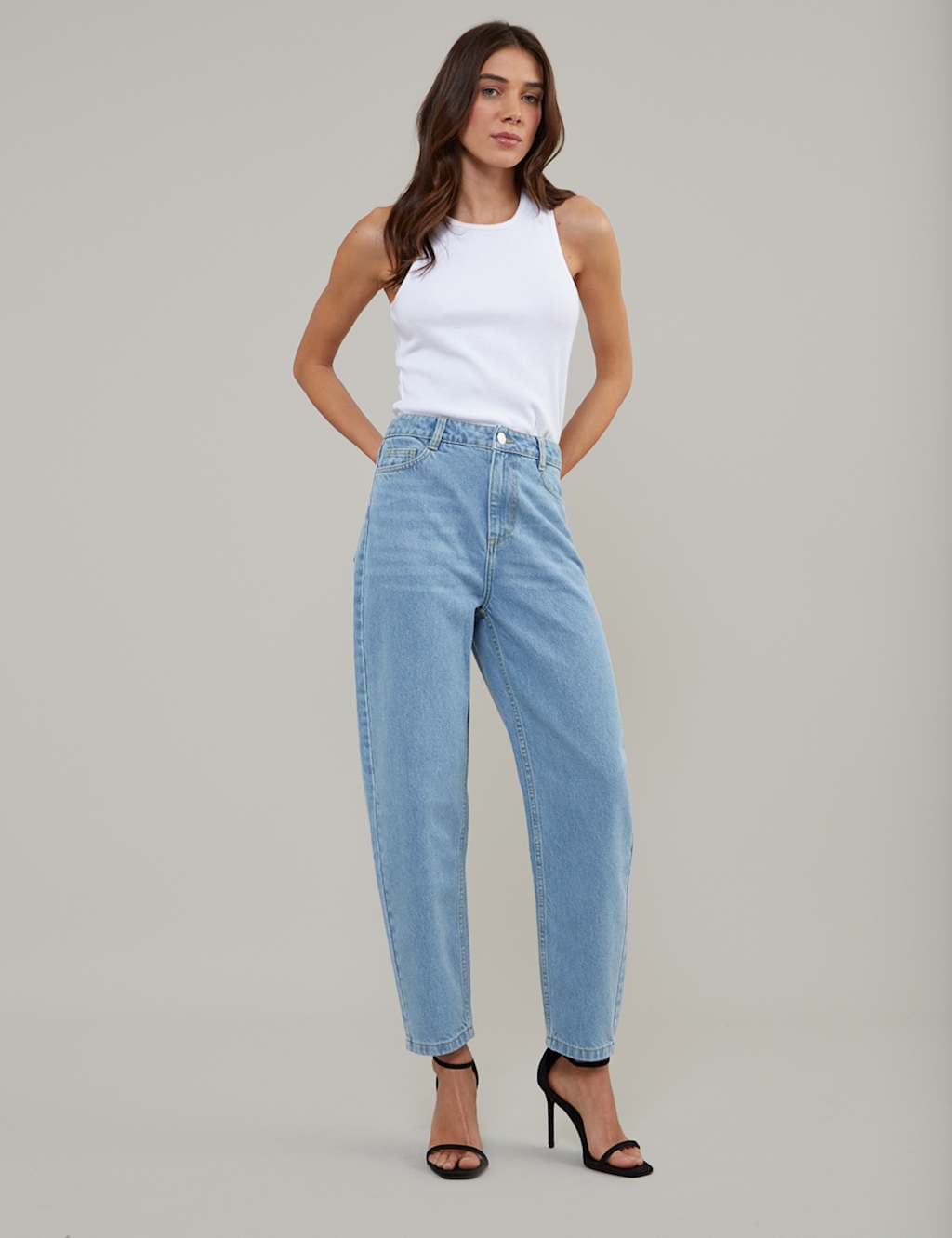 Pure Cotton Denim Barrel Jeans 2 of 5