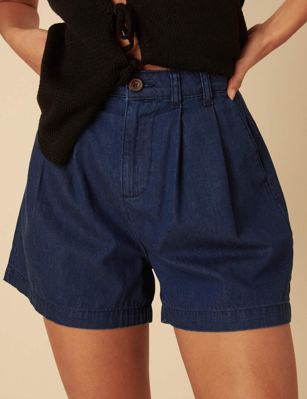 Denim High Waisted Shorts 2 of 4