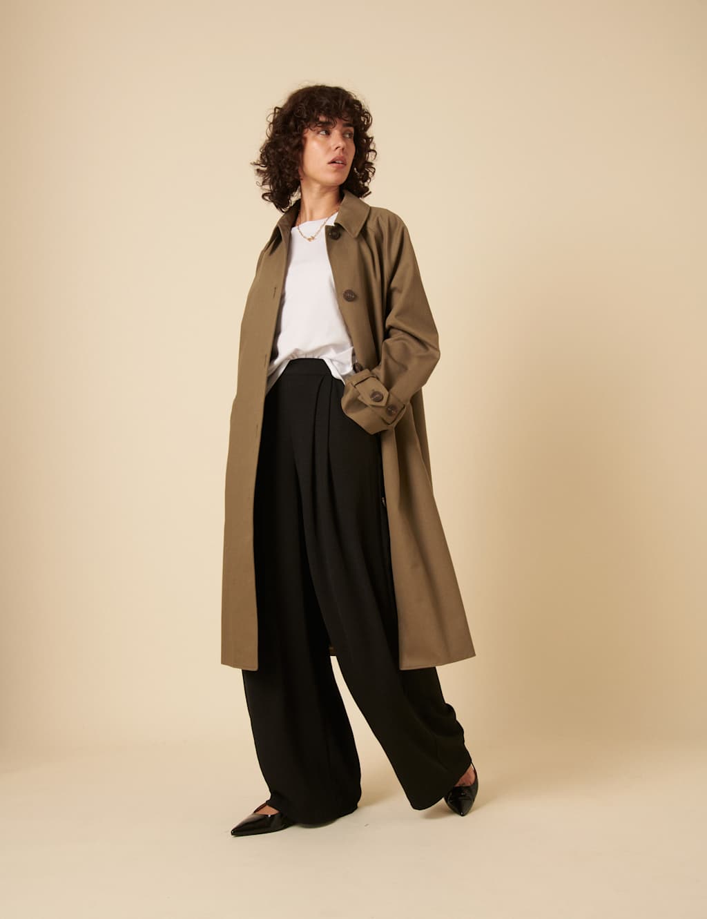 Elasticated Waist Relaxed Wide Leg Trousers 5 of 5