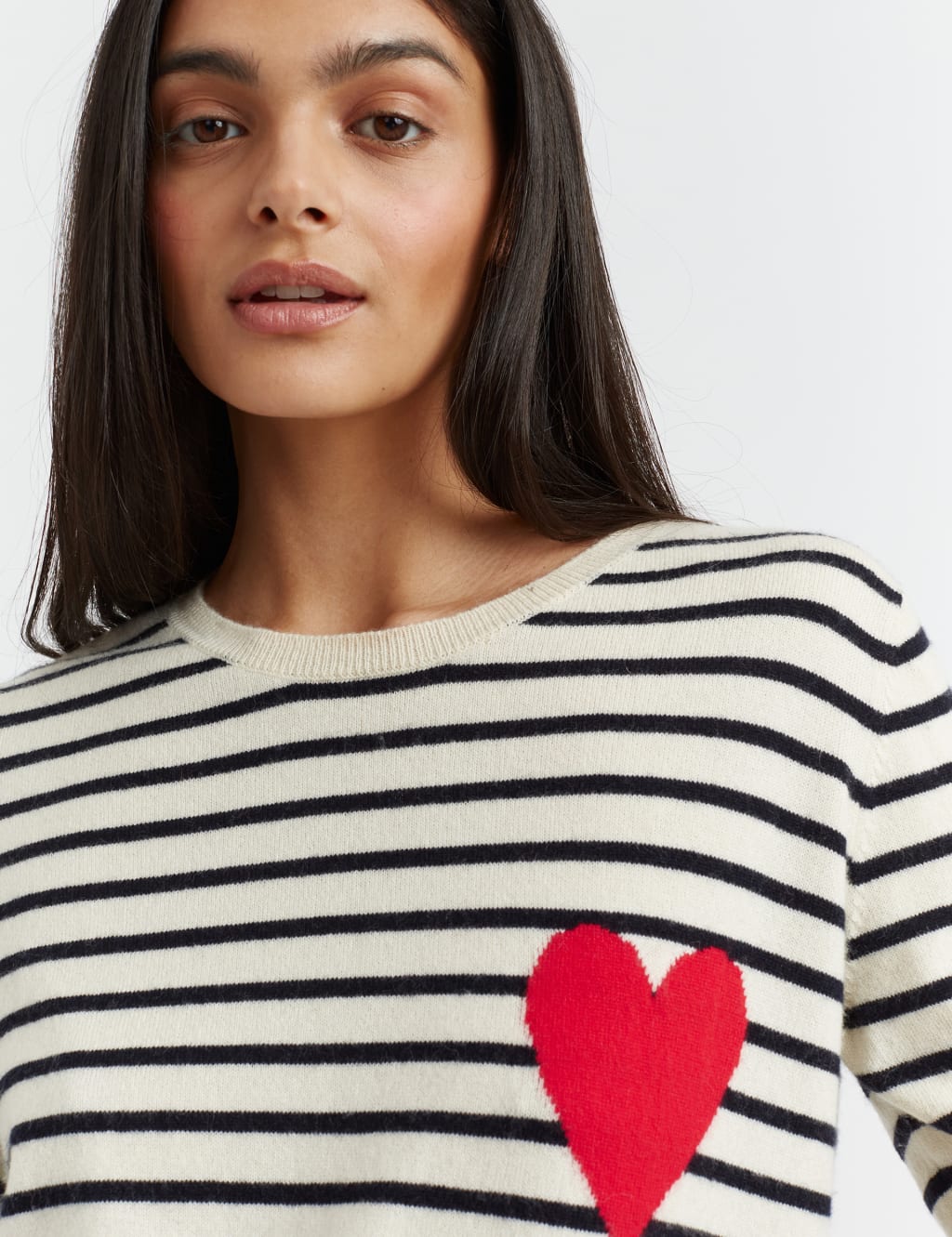 Wool Rich Striped Knitted Top with Cashmere 4 of 4